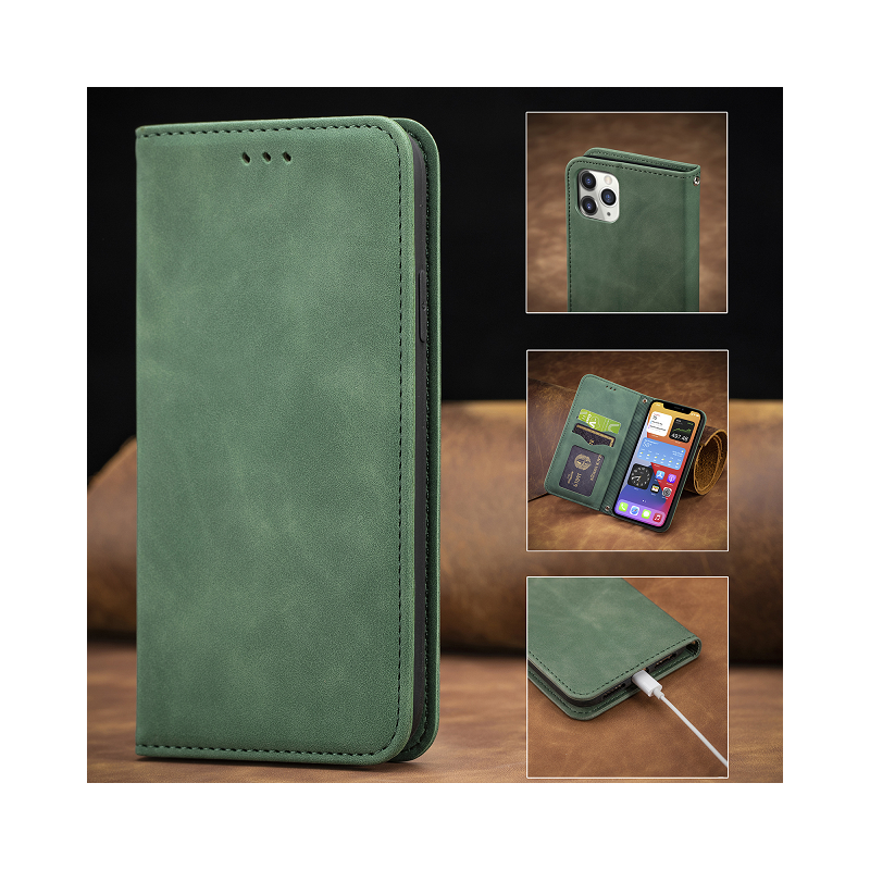 IssAcc leather case book Apple iPhone 7, 8, SE 2020, SE 2022 green, PN: 88784528881