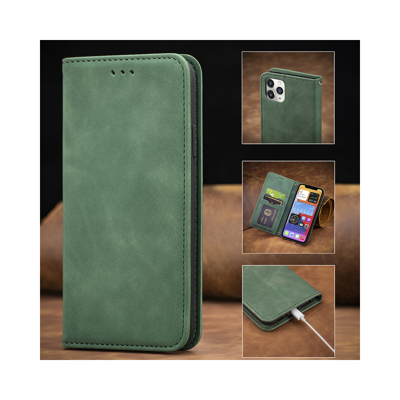 IssAcc leather book case for Apple iPhone X green, PN: 887845288811