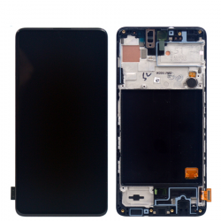 Samsung A51 LCD Display schwarz mit Frontrahmen, Originalqualität