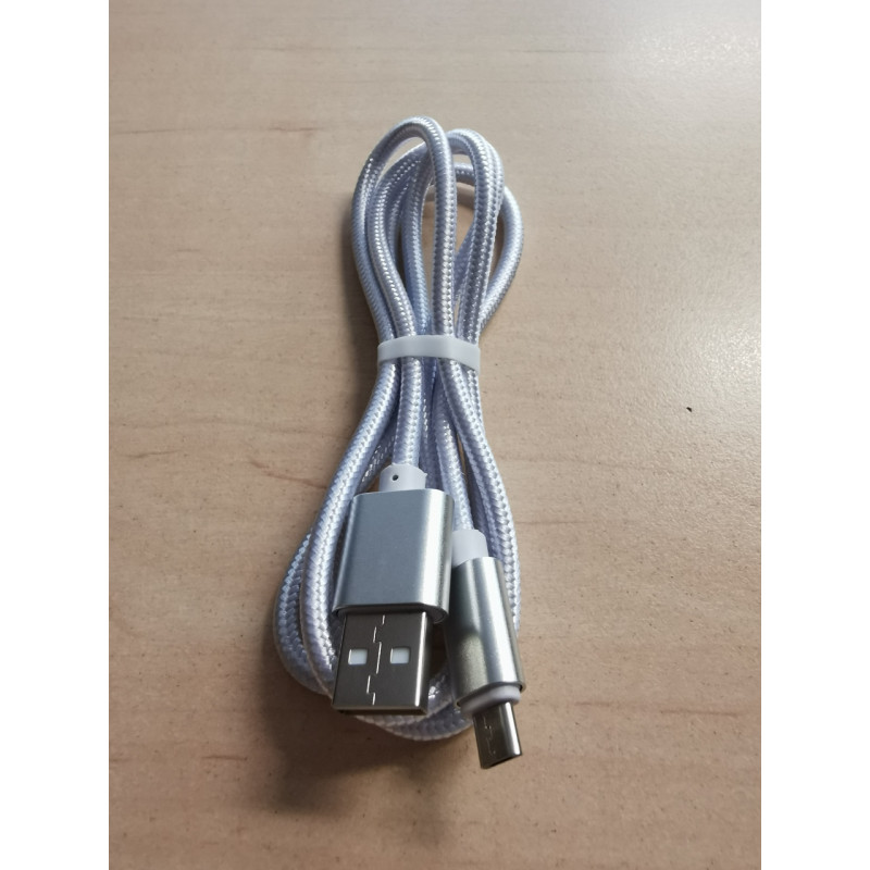 MicroUSB-Kabel 1m geflochten weiß