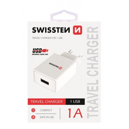 Swissten Ladeadapter Smart IC 1x USB 1A POWER WHITE